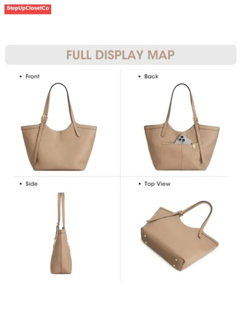 Genuine Leather Hobo Shoulder Bag Tote Handbag Adjustable Strap